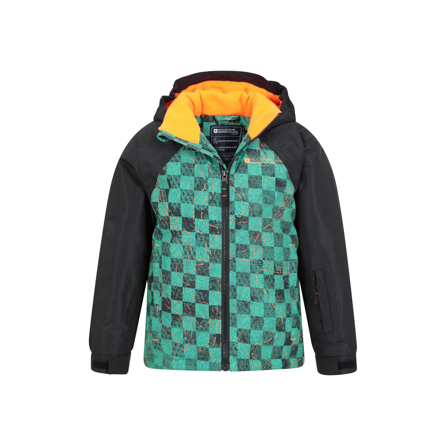 Khaki Green - Pack Shot - Mountain Warehouse Childrens-Kids Mogal II Printed Ski Jacket