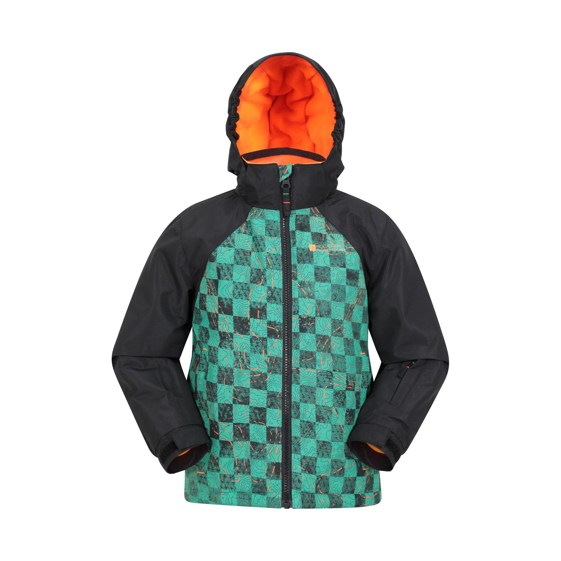 Khaki Green - Front - Mountain Warehouse Childrens-Kids Mogal II Printed Ski Jacket