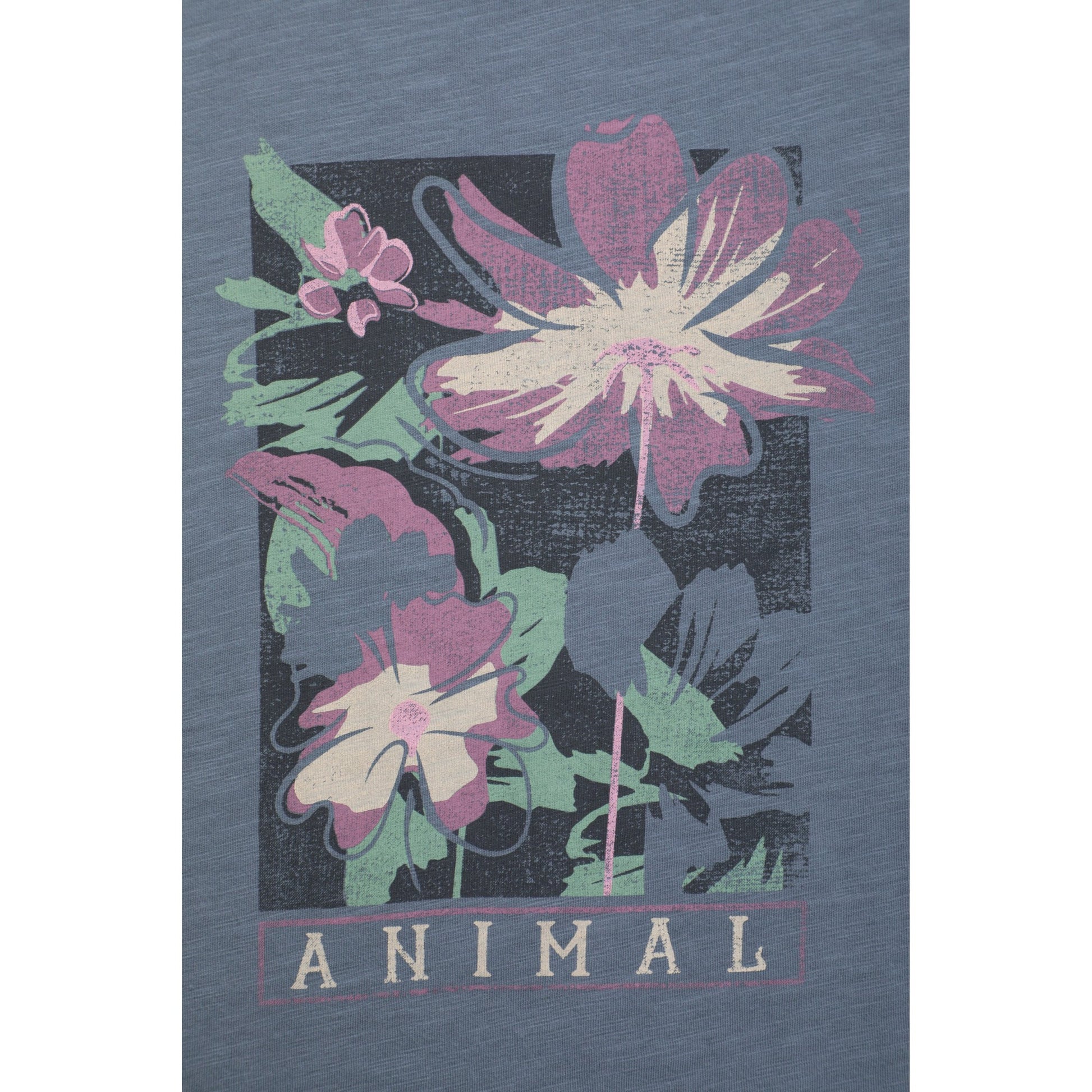 Blue - Side - Animal Womens-Ladies Canopy Carina Flowers Organic T-Shirt