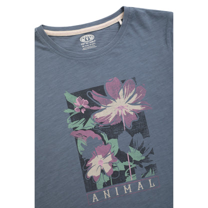 Blue - Lifestyle - Animal Womens-Ladies Canopy Carina Flowers Organic T-Shirt