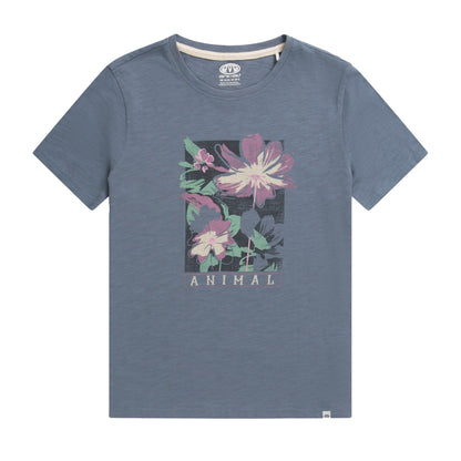 Blue - Front - Animal Womens-Ladies Canopy Carina Flowers Organic T-Shirt