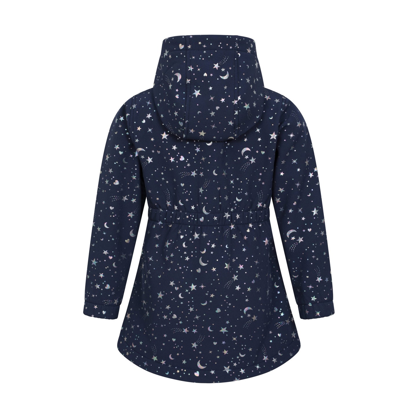 Iridescent - Back - Mountain Warehouse Childrens-Kids Exodus Stars Long Length Soft Shell Jacket