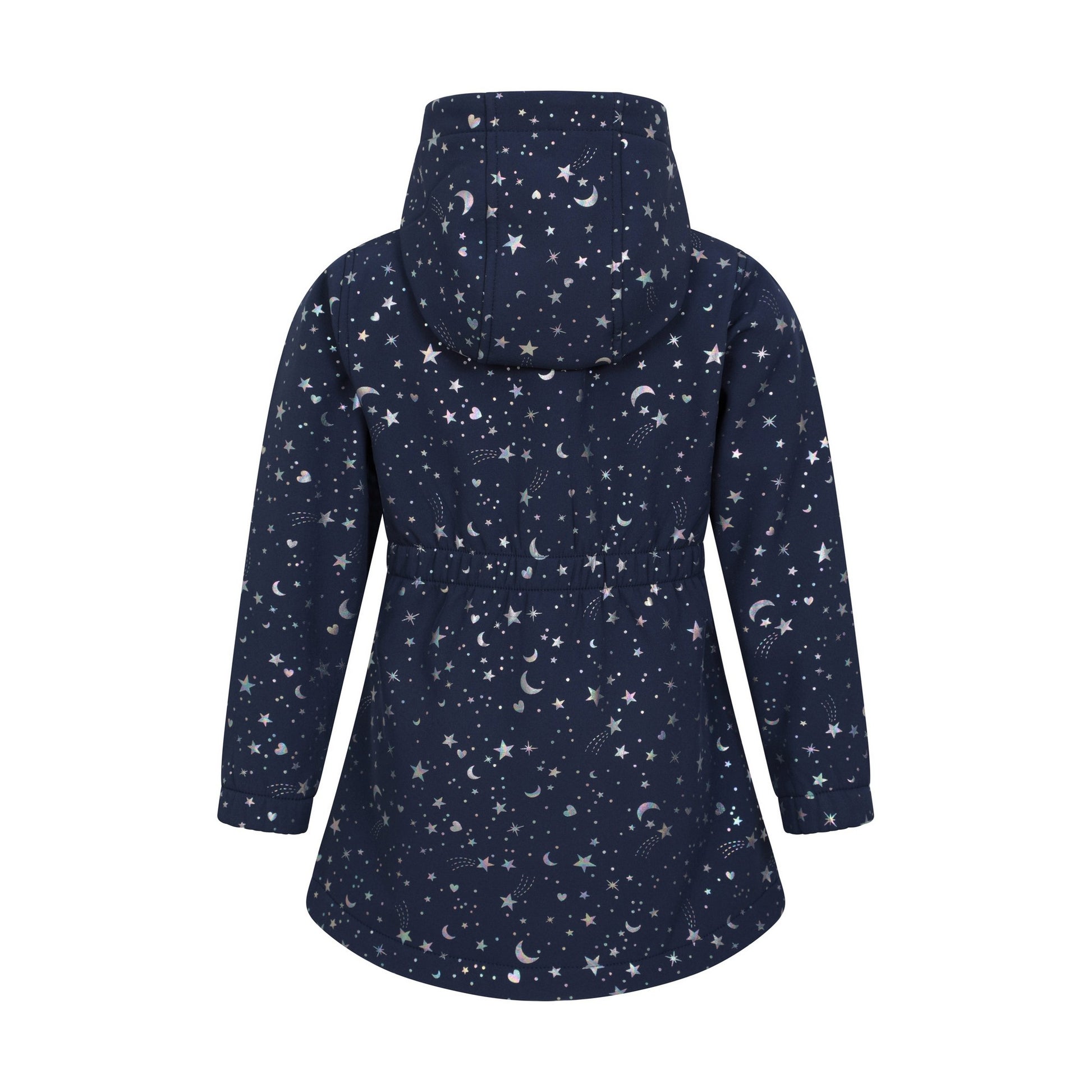 Iridescent - Back - Mountain Warehouse Childrens-Kids Exodus Stars Long Length Soft Shell Jacket