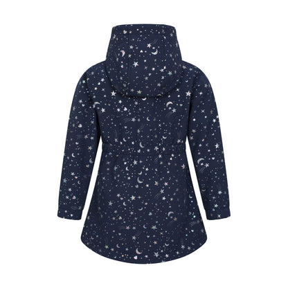Iridescent - Back - Mountain Warehouse Childrens-Kids Exodus Stars Long Length Soft Shell Jacket
