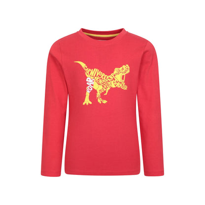 Red - Front - Mountain Warehouse Childrens-Kids Roar Dino Organic Top