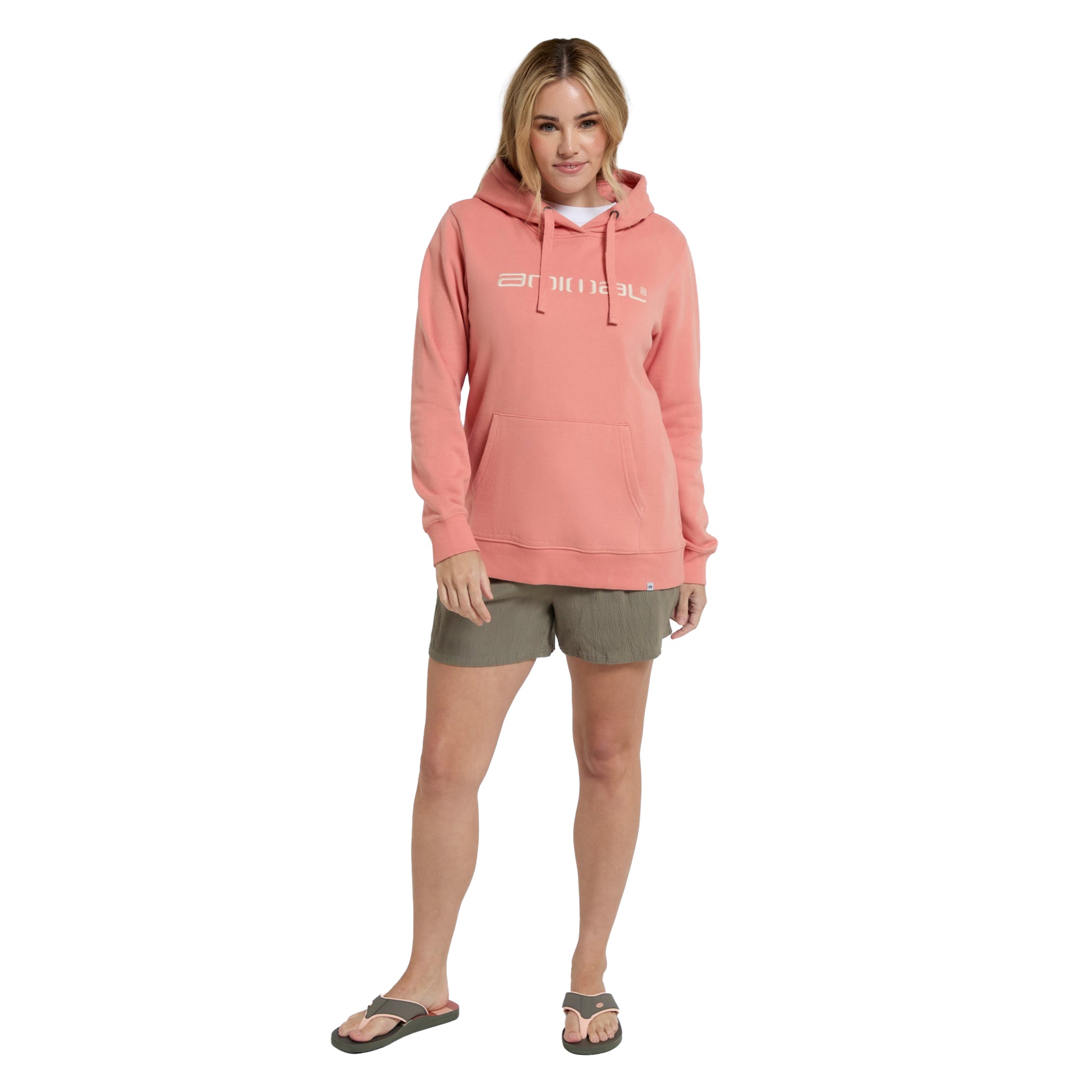 Coral - Side - Animal Womens-Ladies Maya Organic Hoodie