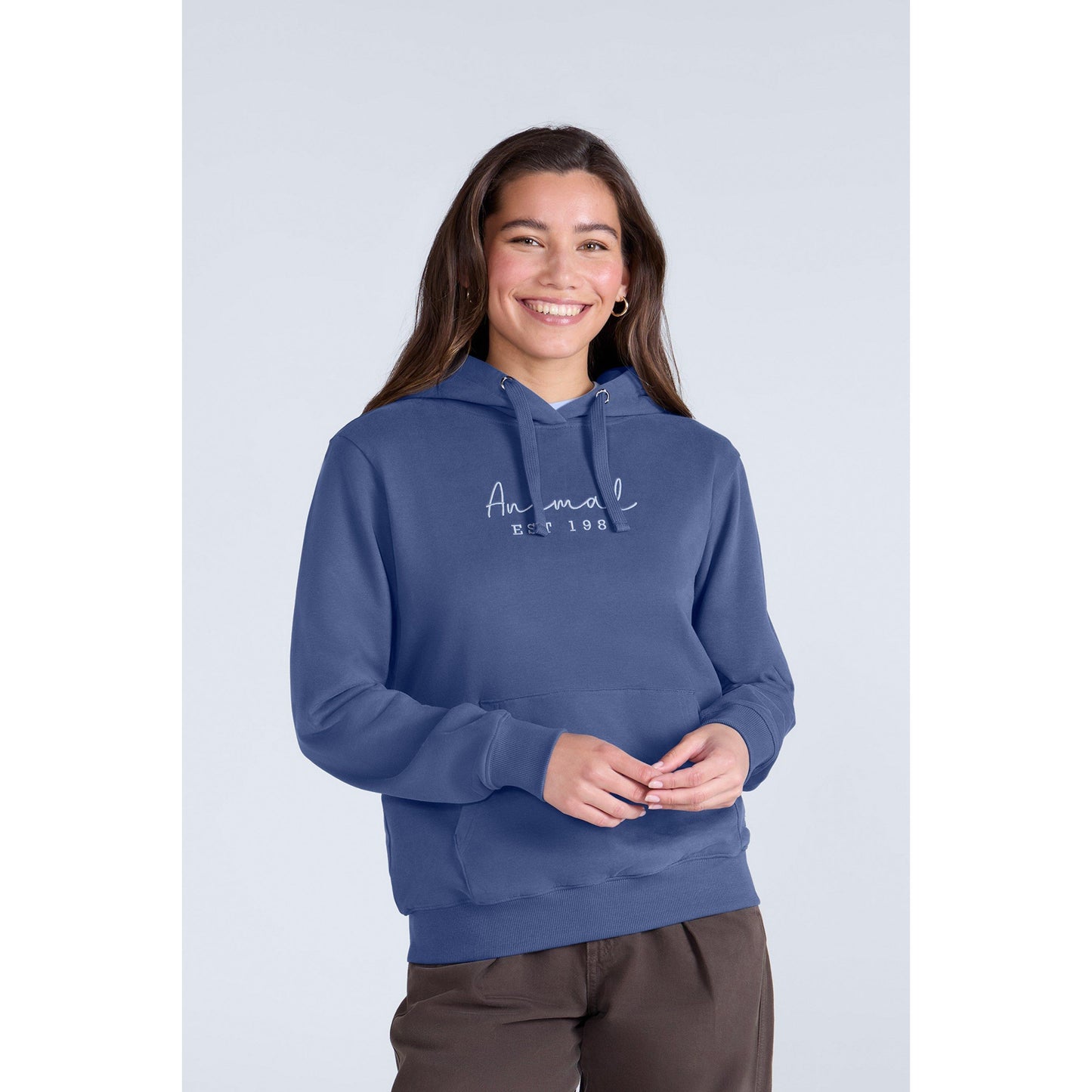 Blue - Front - Animal Womens-Ladies Maya Organic Hoodie