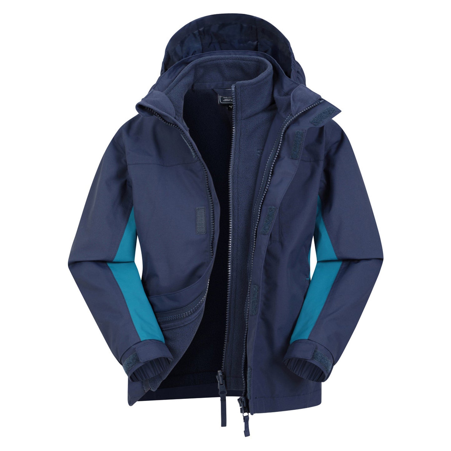 Navy - Front - Mountain Warehouse Childrens-Kids Cannonball 3 in 1 Waterproof Jacket