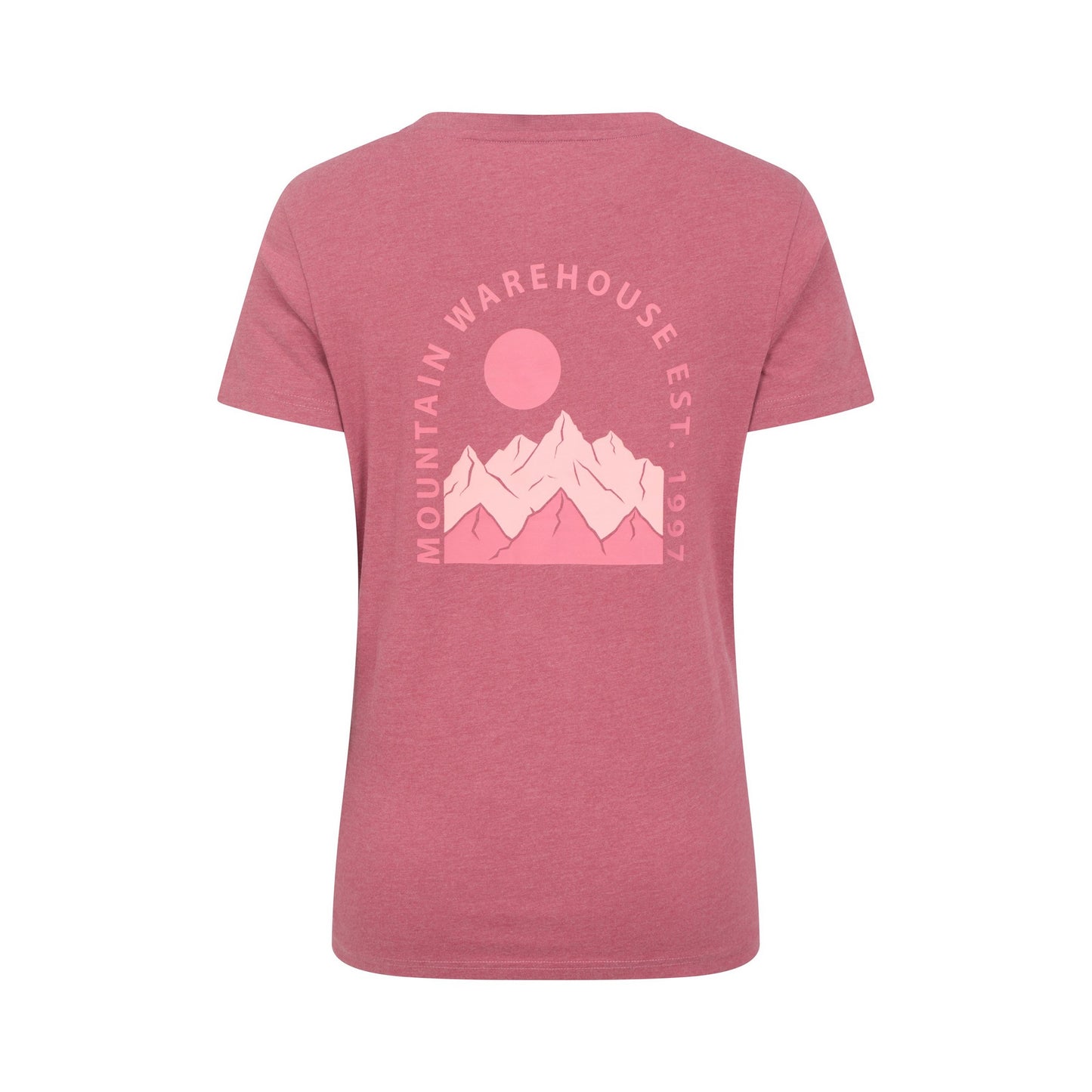 Pink - Back - Mountain Warehouse Womens-Ladies Mountain Scene Organic T-Shirt