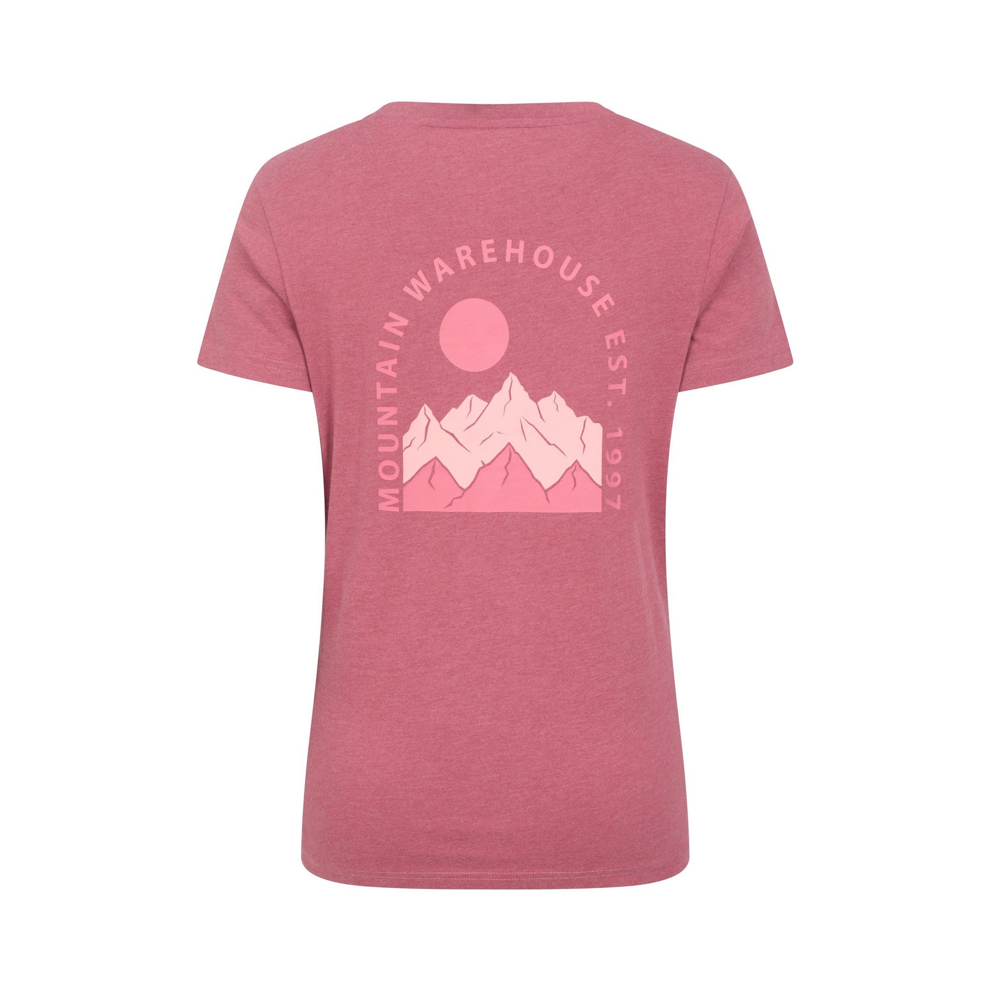 Pink - Back - Mountain Warehouse Womens-Ladies Mountain Scene Organic T-Shirt