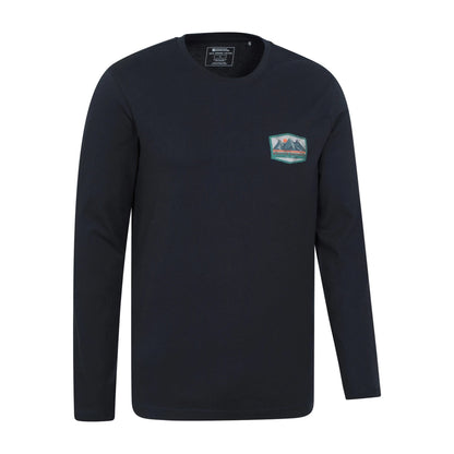Navy - Lifestyle - Mountain Warehouse Mens Badge Organic Long-Sleeved Top