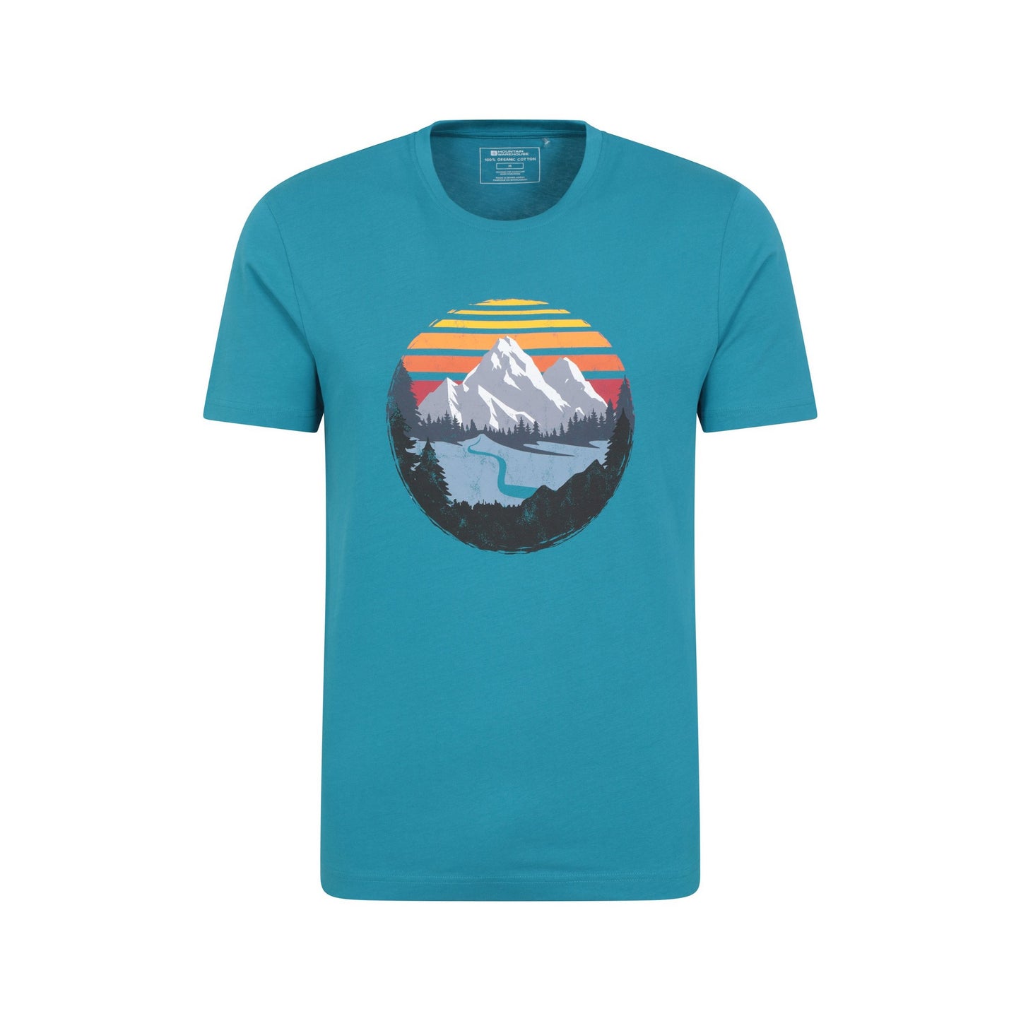 Petrol - Front - Mountain Warehouse Mens Take A Hike Organic T-Shirt