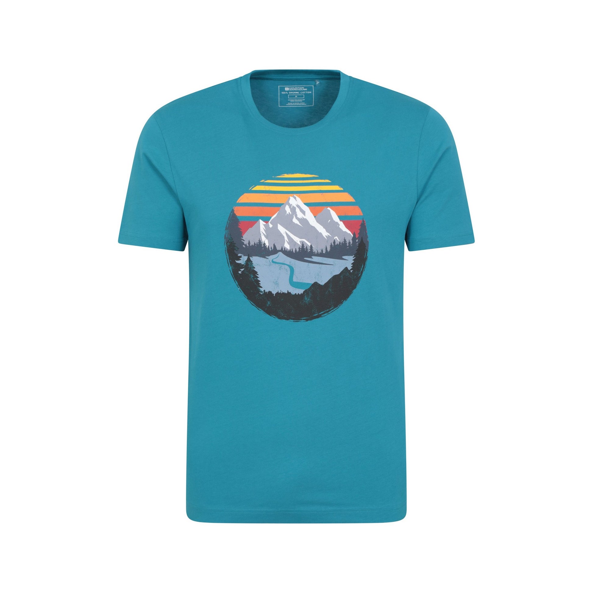 Petrol - Front - Mountain Warehouse Mens Take A Hike Organic T-Shirt
