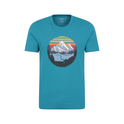 Petrol - Front - Mountain Warehouse Mens Take A Hike Organic T-Shirt