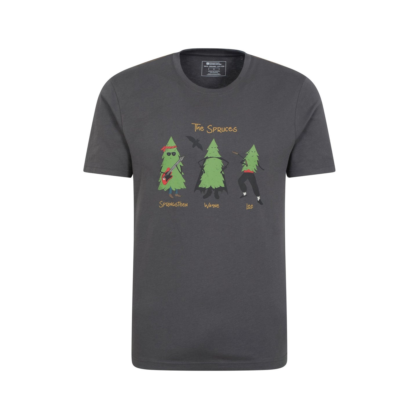 Charcoal - Front - Mountain Warehouse Mens Spruce Springsteen Organic T-Shirt