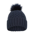Navy - Front - Mountain Warehouse Womens-Ladies Lisbon Pom Pom Borg Lined Beanie