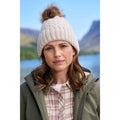 Beige - Front - Mountain Warehouse Womens-Ladies Lisbon Pom Pom Borg Lined Beanie