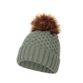 Green - Lifestyle - Mountain Warehouse Womens-Ladies Lisbon Pom Pom Borg Lined Beanie