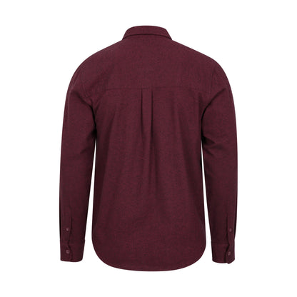 Dark Burgundy - Back - Mountain Warehouse Mens Trace Flannel Long-Sleeved Shirt