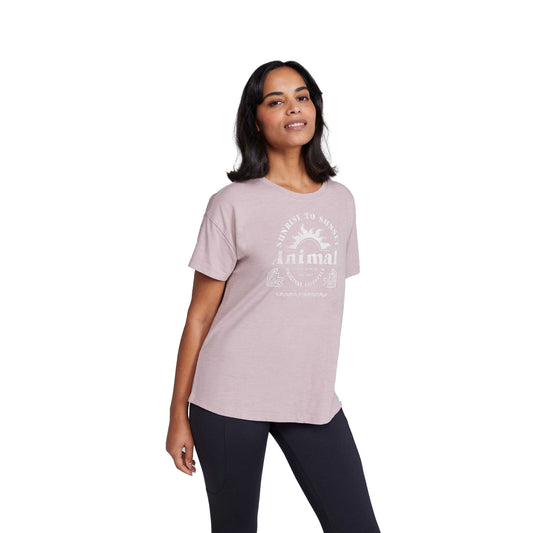 Light Pink - Front - Animal Womens-Ladies Phoenix Organic T-Shirt