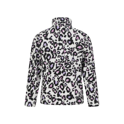 Cream - Back - Mountain Warehouse Childrens-Kids Endeavour Leopard Print Half Zip Fleece Top