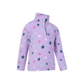 Lilac - Side - Mountain Warehouse Childrens-Kids Endeavour Stars Half Zip Fleece Top