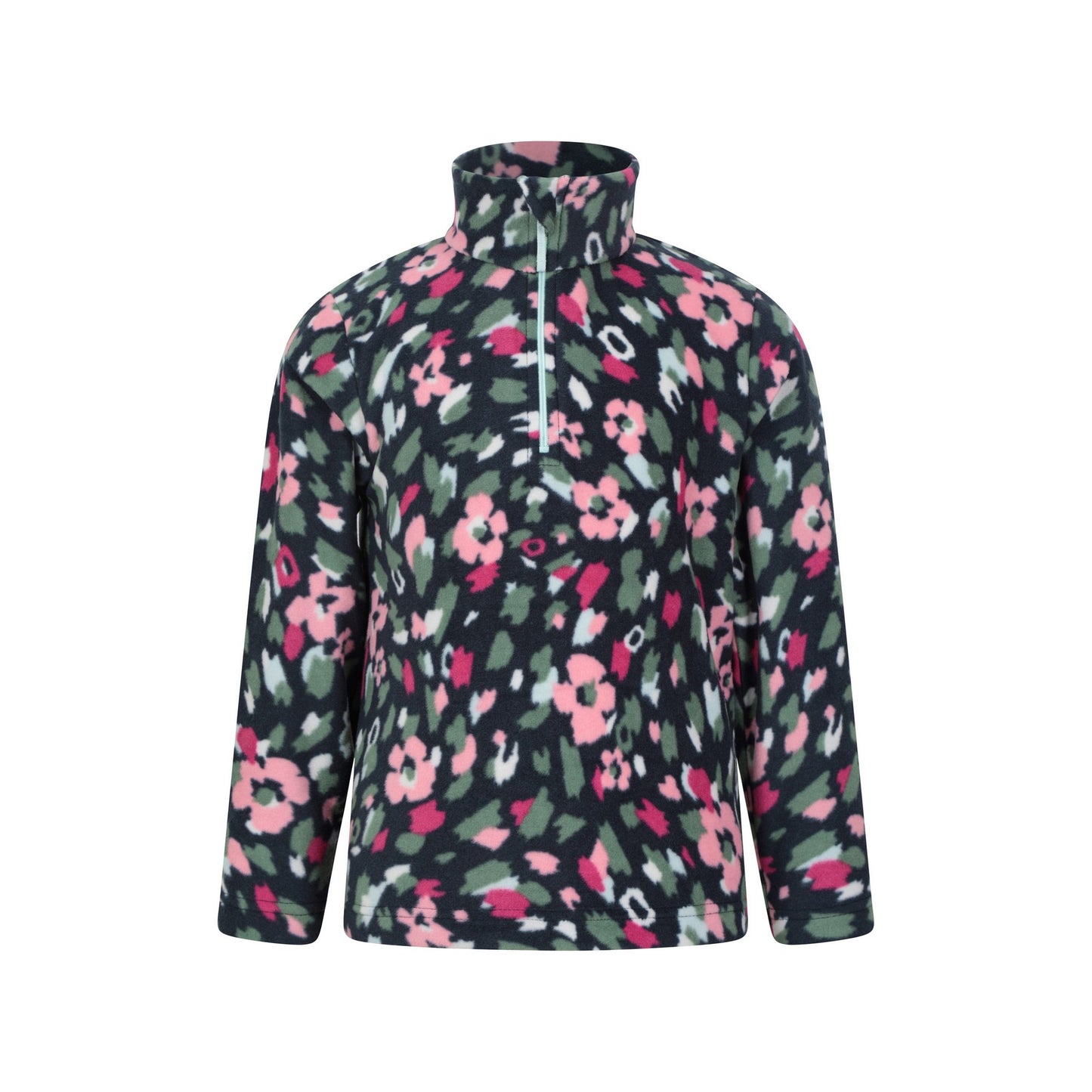 Indigo - Front - Mountain Warehouse Childrens-Kids Endeavour Floral Half Zip Fleece Top