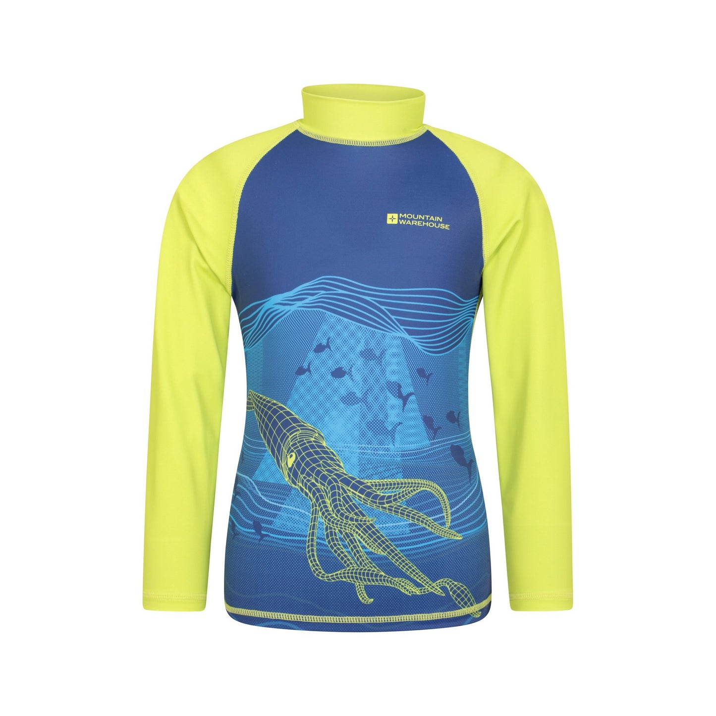 Blue - Front - Mountain Warehouse Childrens-Kids Squid Long-Sleeved Rash Guard