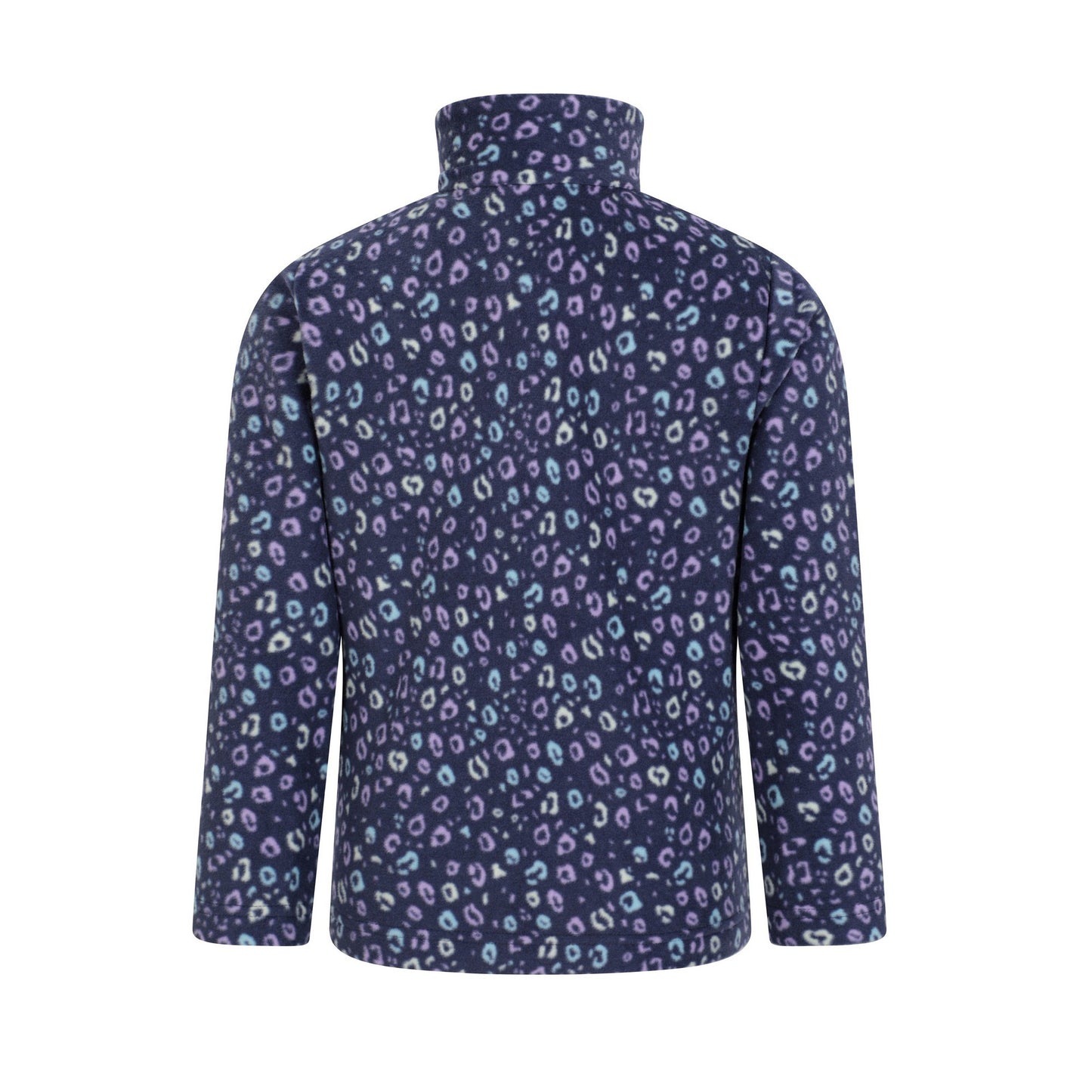 Light Blue - Back - Mountain Warehouse Childrens-Kids Endeavour Leopard Print Half Zip Fleece Top