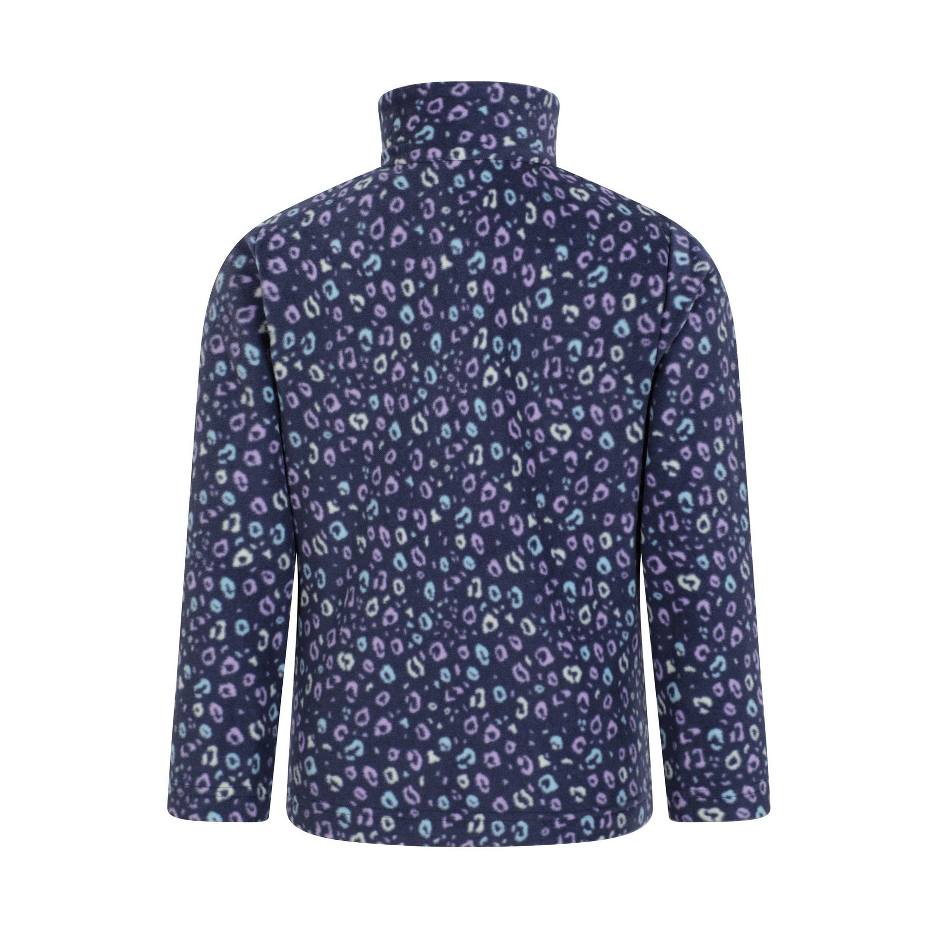 Light Blue - Back - Mountain Warehouse Childrens-Kids Endeavour Leopard Print Half Zip Fleece Top