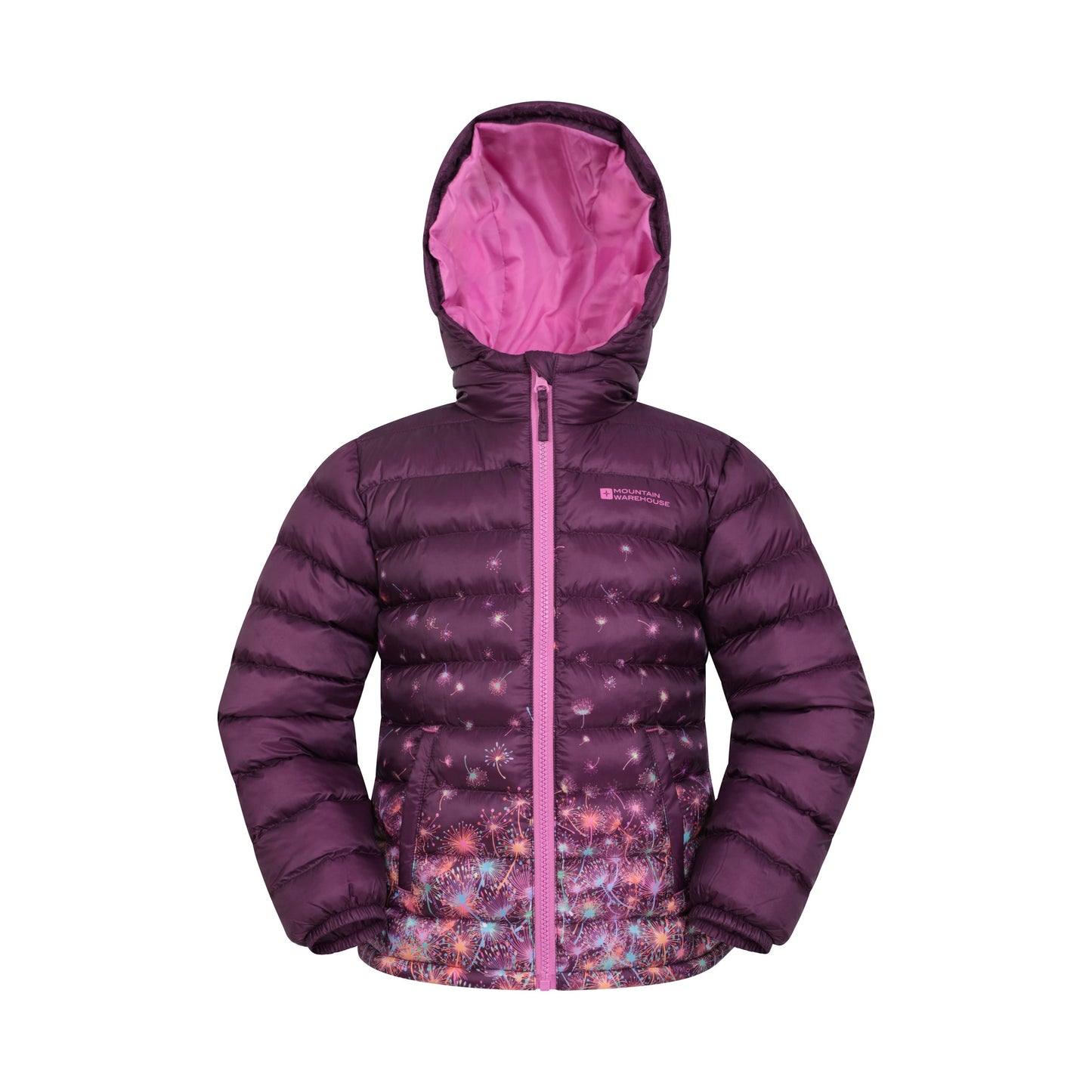 Purple - Front - Mountain Warehouse Childrens-Kids Seasons Dandelions Padded Jacket