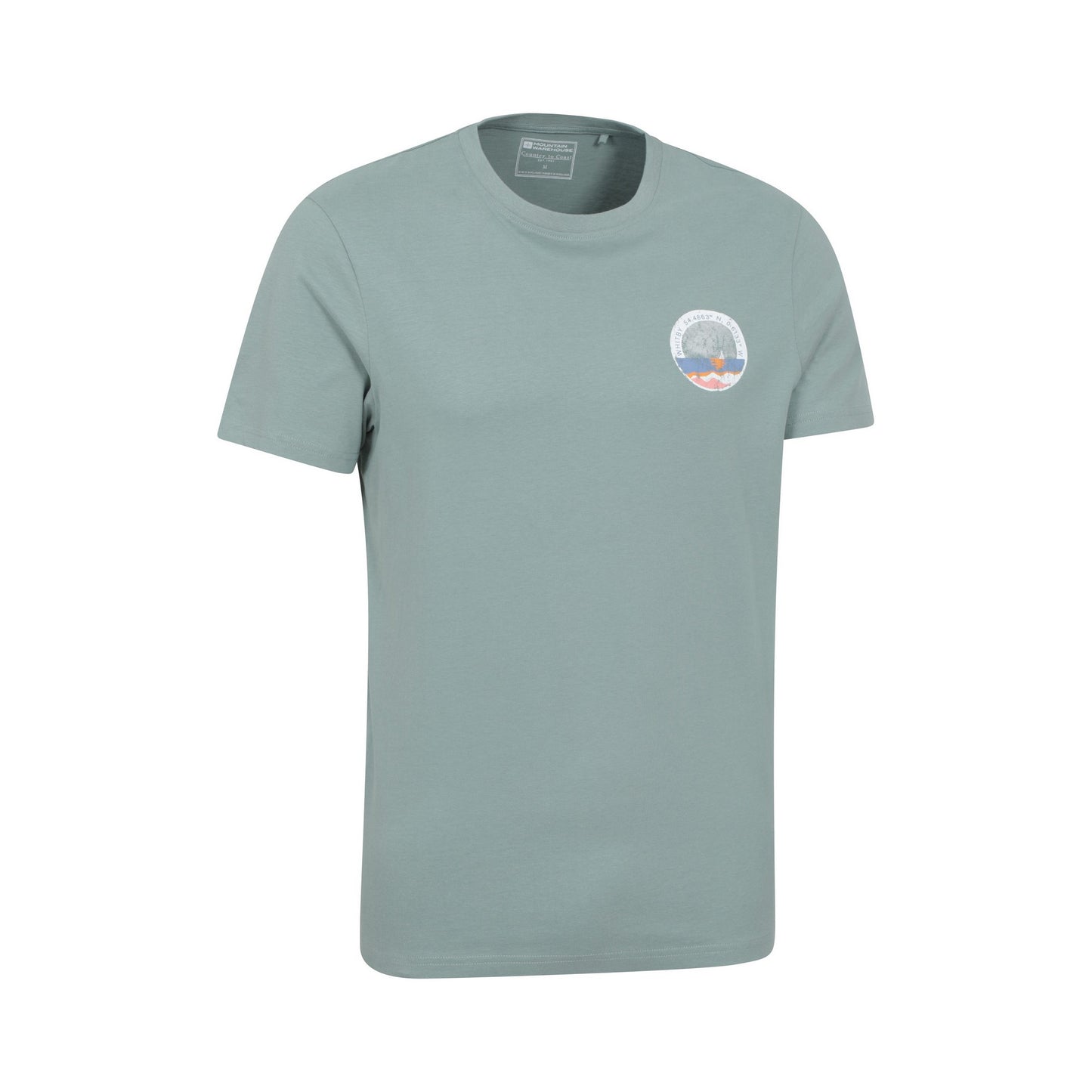 Pale Green - Side - Mountain Warehouse Mens Whitby Organic T-Shirt