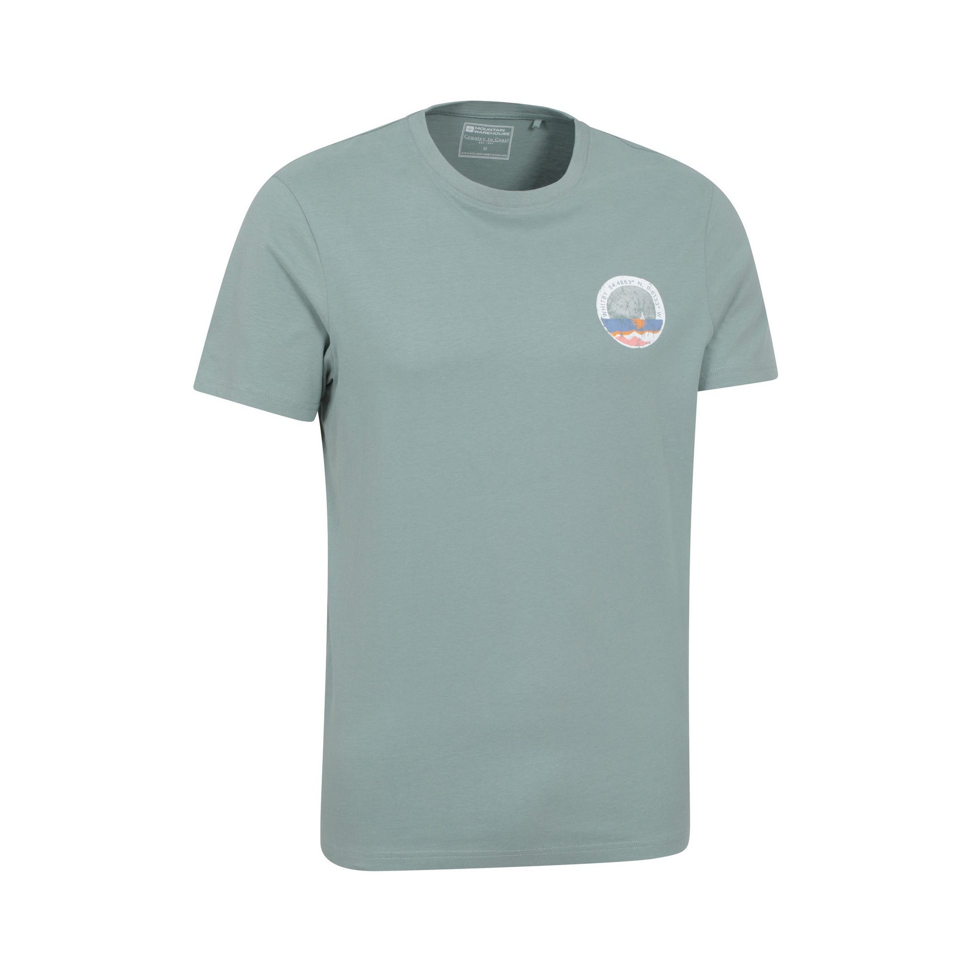 Pale Green - Side - Mountain Warehouse Mens Whitby Organic T-Shirt