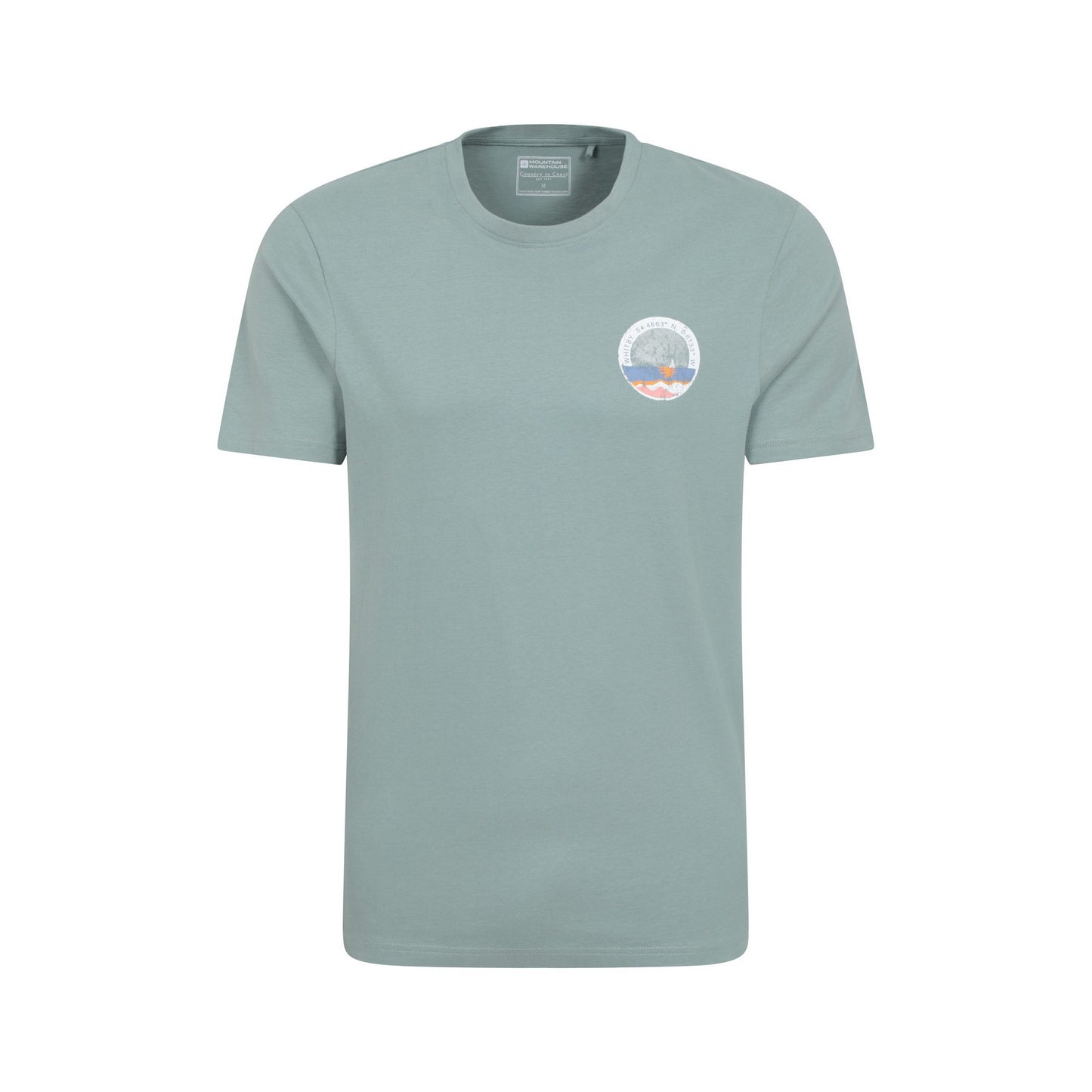Pale Green - Front - Mountain Warehouse Mens Whitby Organic T-Shirt