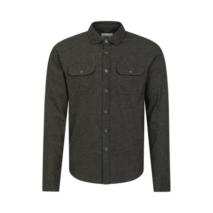Green - Front - Mountain Warehouse Mens Trace Flannel Long-Sleeved Shirt