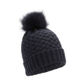 Navy - Side - Mountain Warehouse Womens-Ladies Lisbon Pom Pom Beanie