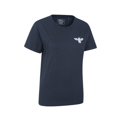 Navy - Lifestyle - Mountain Warehouse Womens-Ladies Floral Bee Organic Loose Fit T-Shirt