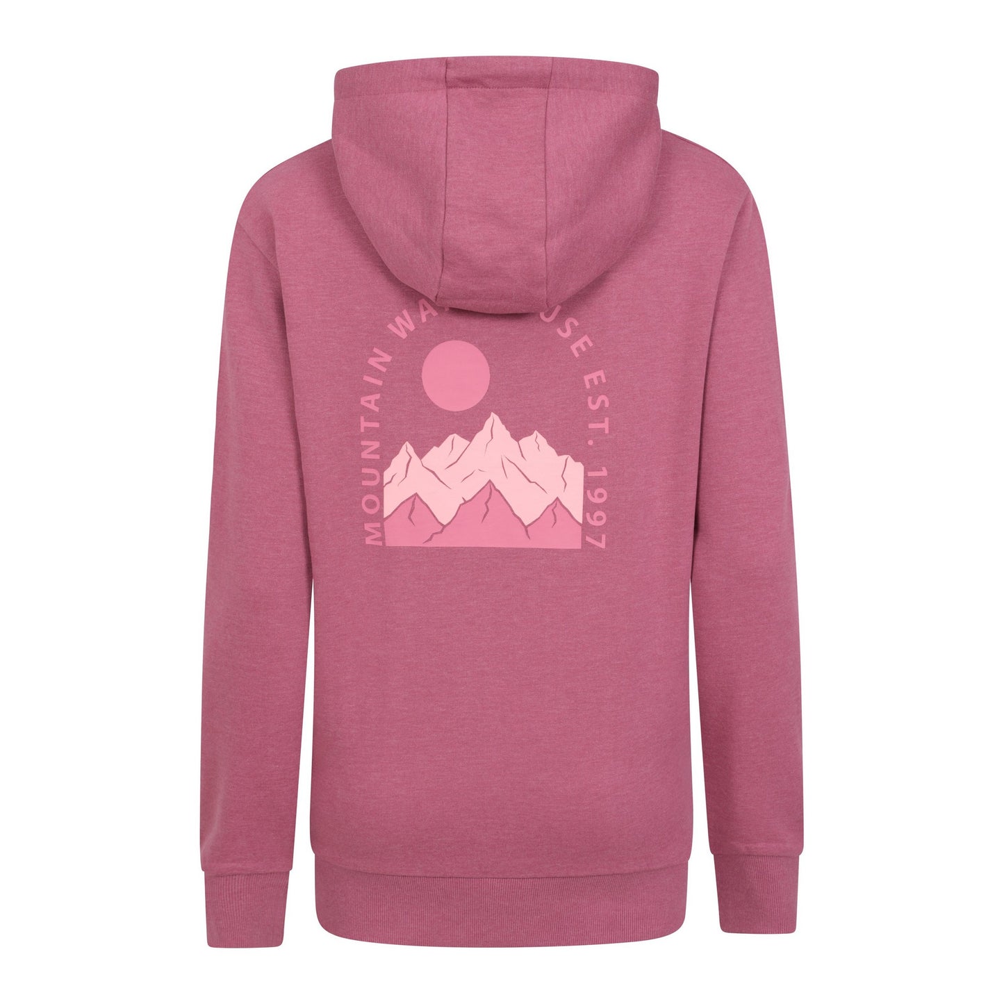 Pink - Back - Mountain Warehouse Womens-Ladies Mountain Scene Jersey Hoodie