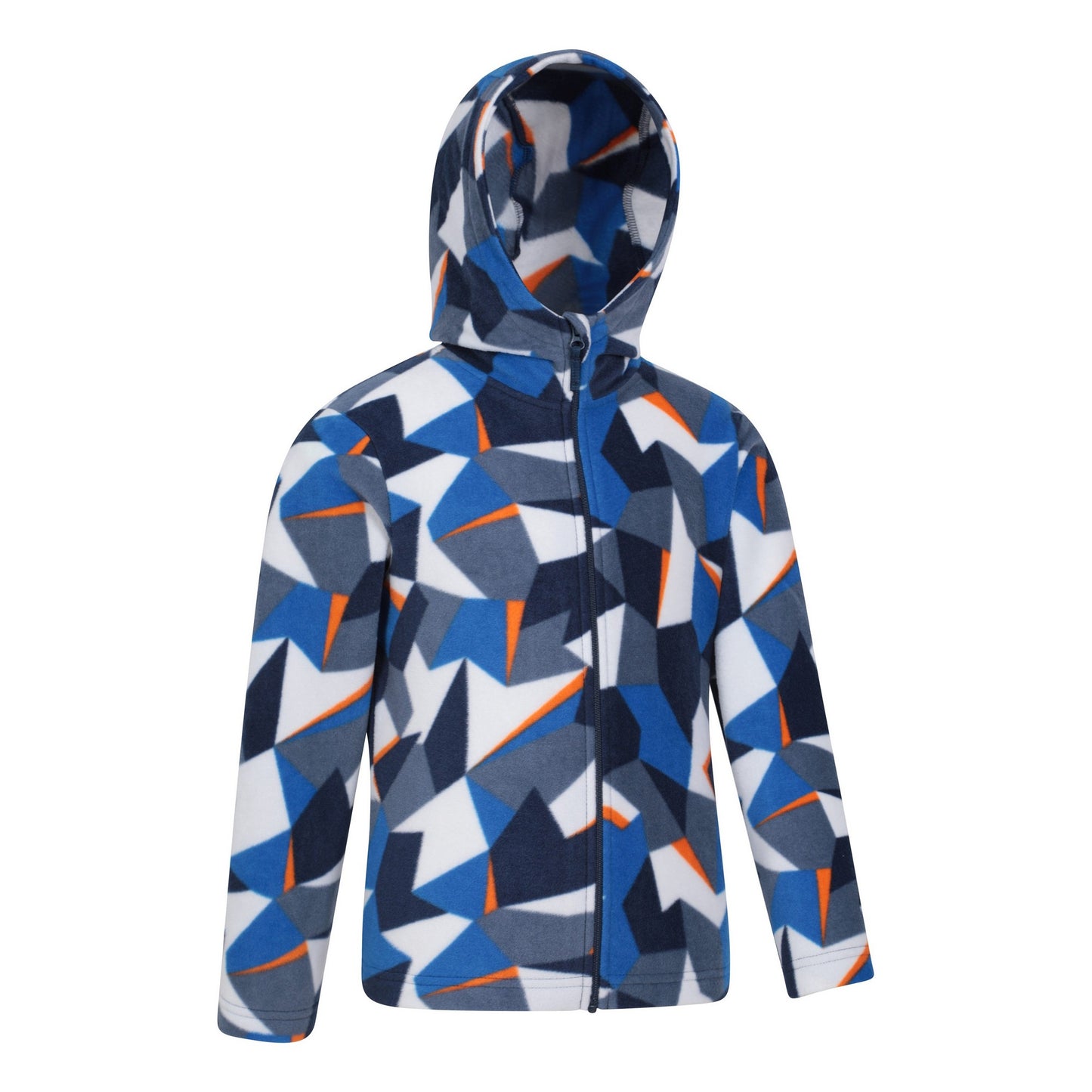 Cobalt - Side - Mountain Warehouse Childrens-Kids Pursuit II Geometric Full Zip Hoodie