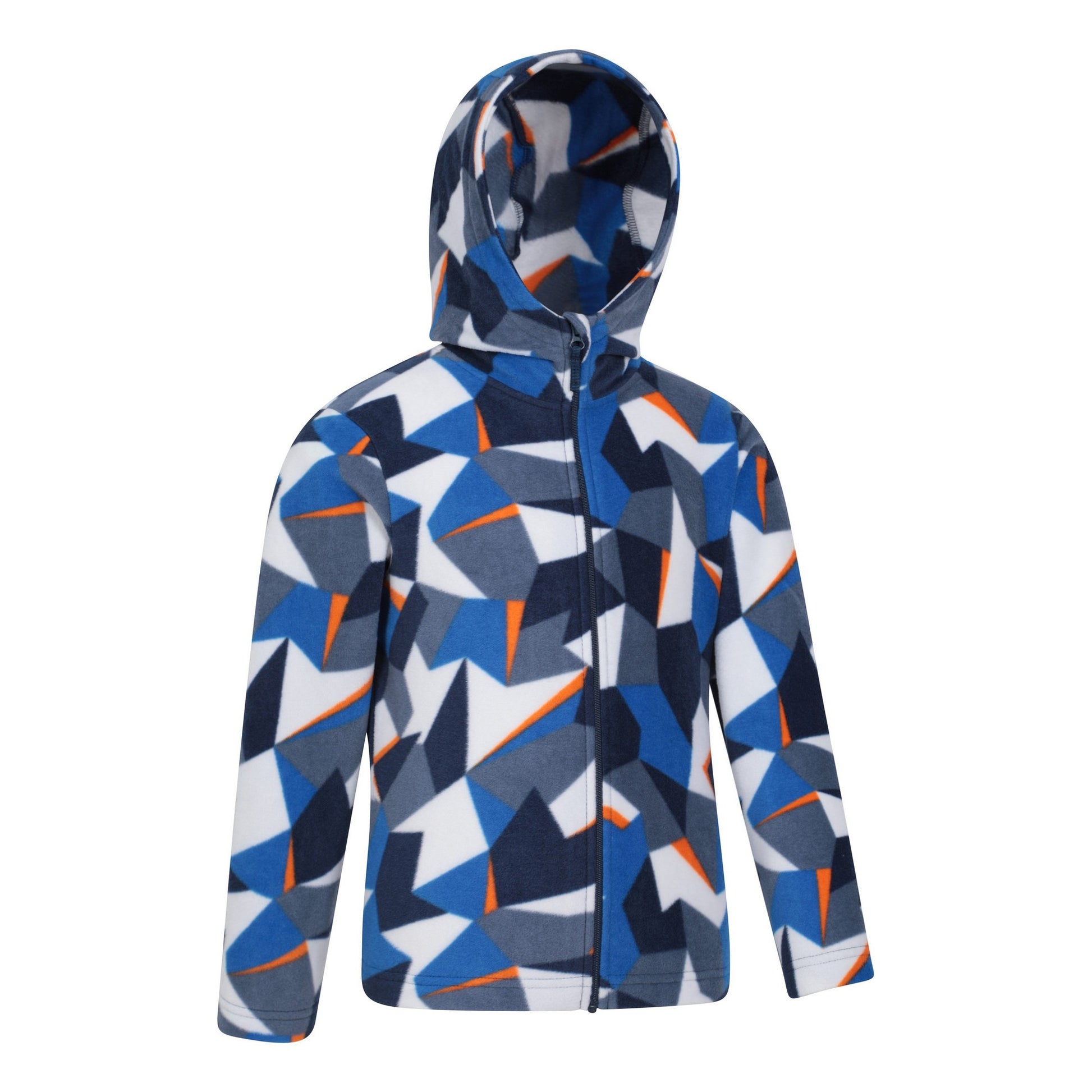 Cobalt - Side - Mountain Warehouse Childrens-Kids Pursuit II Geometric Full Zip Hoodie