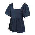 Navy - Side - Mountain Warehouse Womens-Ladies Verona Broderie Sleeve Top