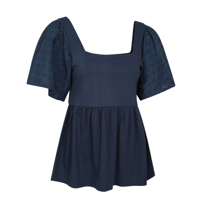 Navy - Lifestyle - Mountain Warehouse Womens-Ladies Verona Broderie Sleeve Top