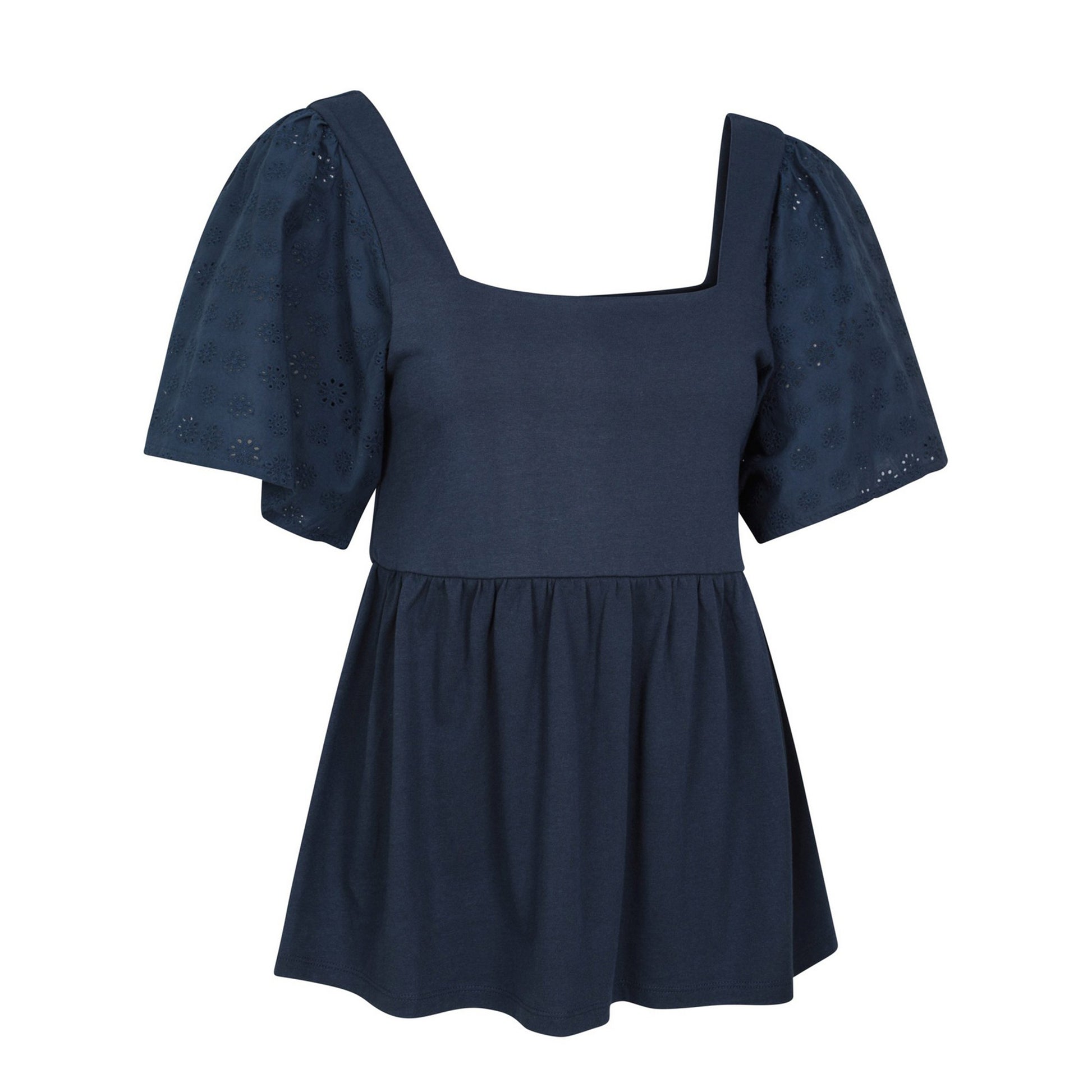 Navy - Lifestyle - Mountain Warehouse Womens-Ladies Verona Broderie Sleeve Top