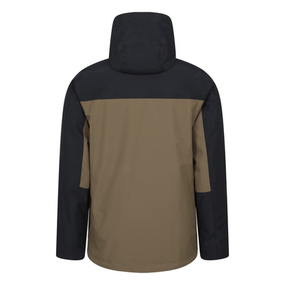 Dark Khaki - Back - Mountain Warehouse Mens Brisk Extreme Colour Block Waterproof Jacket