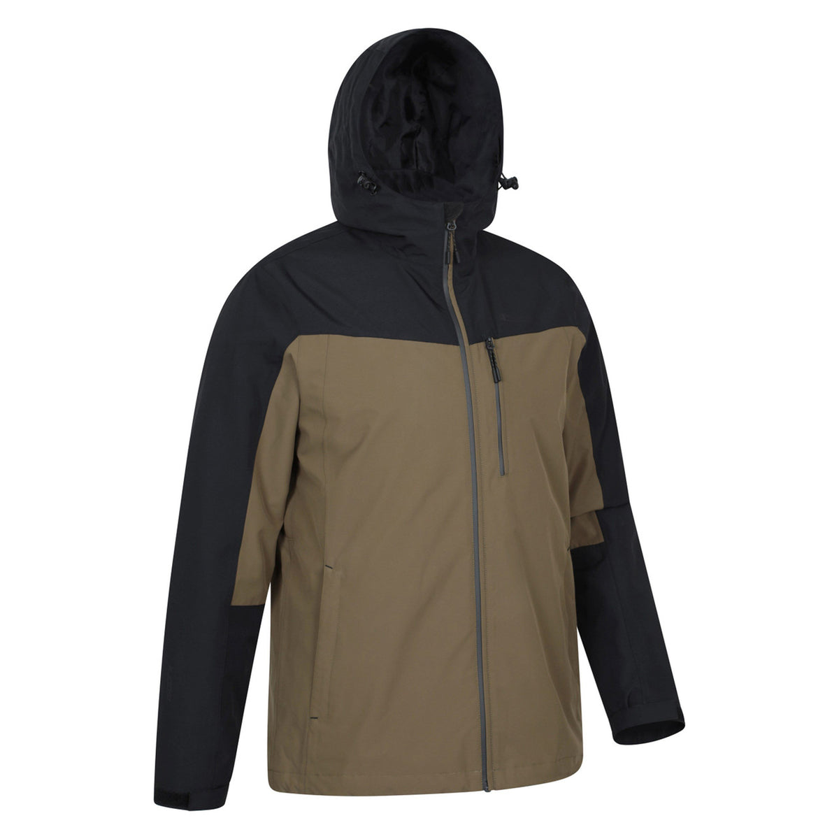 Dark Khaki - Side - Mountain Warehouse Mens Brisk Extreme Colour Block Waterproof Jacket