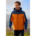 Orange - Front - Mountain Warehouse Mens Brisk Extreme Colour Block Waterproof Jacket