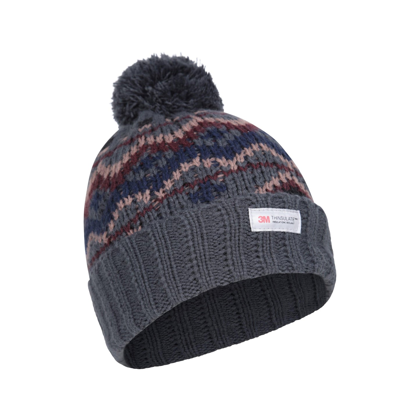 Charcoal - Front - Mountain Warehouse Mens Fair Isle Thinsulate Beanie