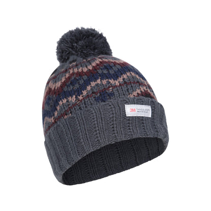 Charcoal - Front - Mountain Warehouse Mens Fair Isle Thinsulate Beanie