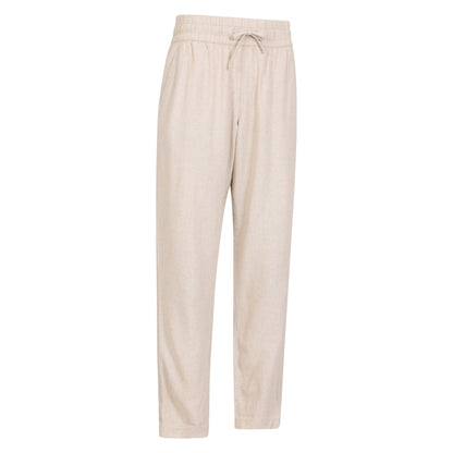 Beige - Lifestyle - Mountain Warehouse Womens-Ladies Breeze Linen Blend Trousers