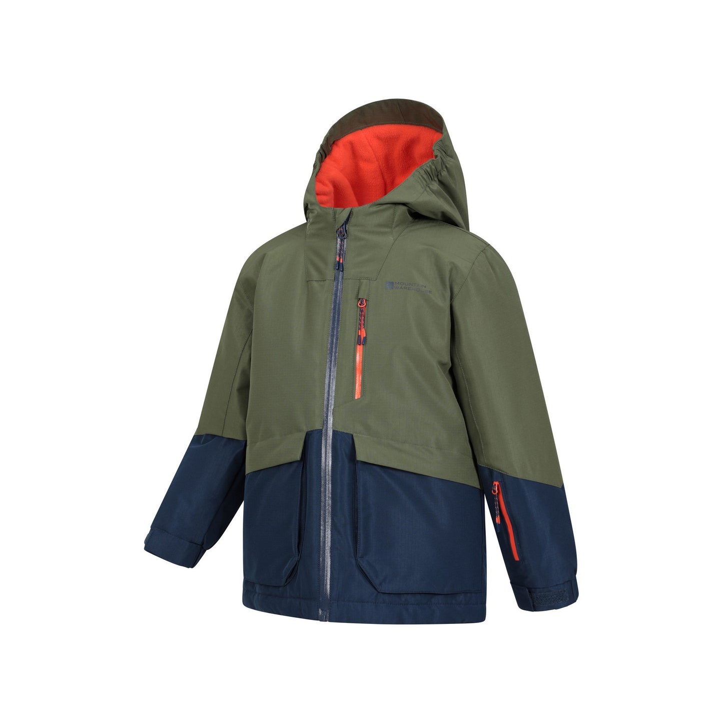 Khaki Green - Side - Mountain Warehouse Childrens-Kids Cosmos Water Resistant Ski Jacket